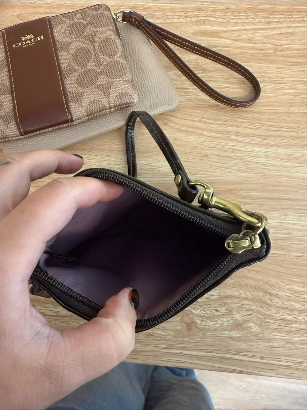 Leopard Print Wristlet Wallet in Brown